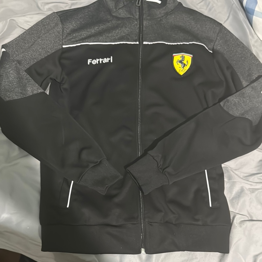 PUMA Ferrari Black and Gray Track Jacket